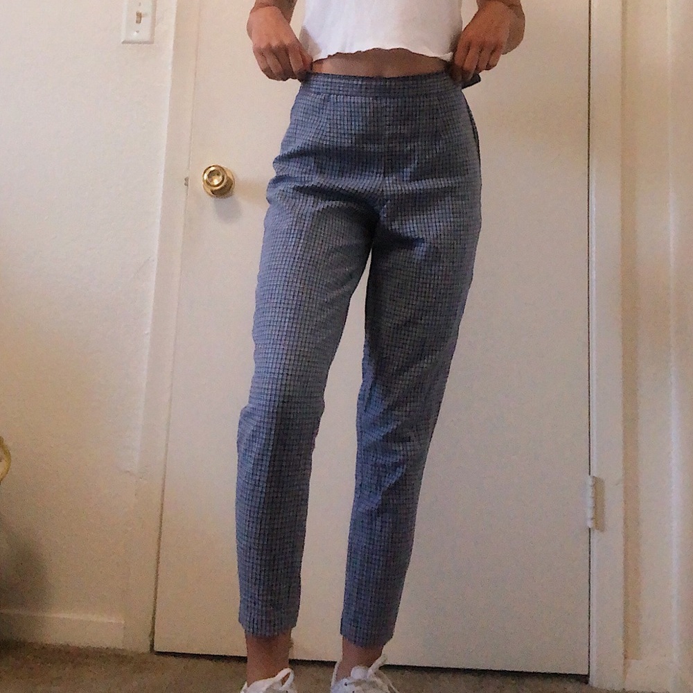 Blue and white graham pants